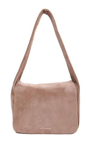 Paloma Puffy Shoulder Bag in Amphora Italian Leather Backed Suede