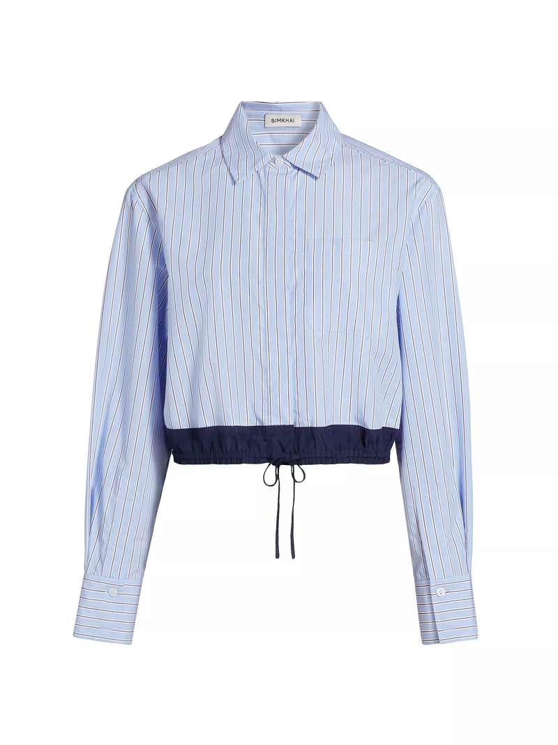 Adryck L/S Shirt in Harbor Blue Stripe