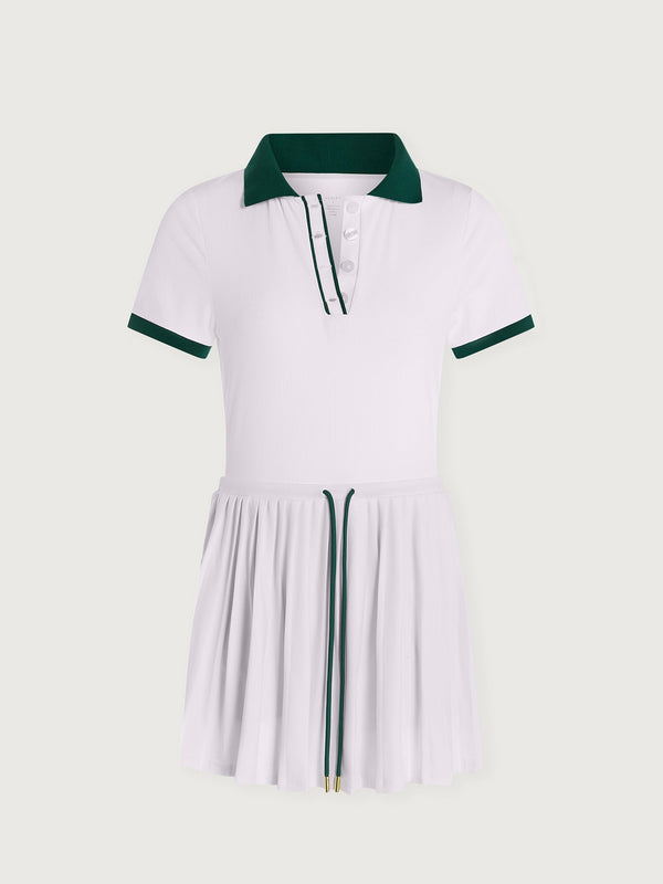 Paloma Court Dress 30 in White/Forrest