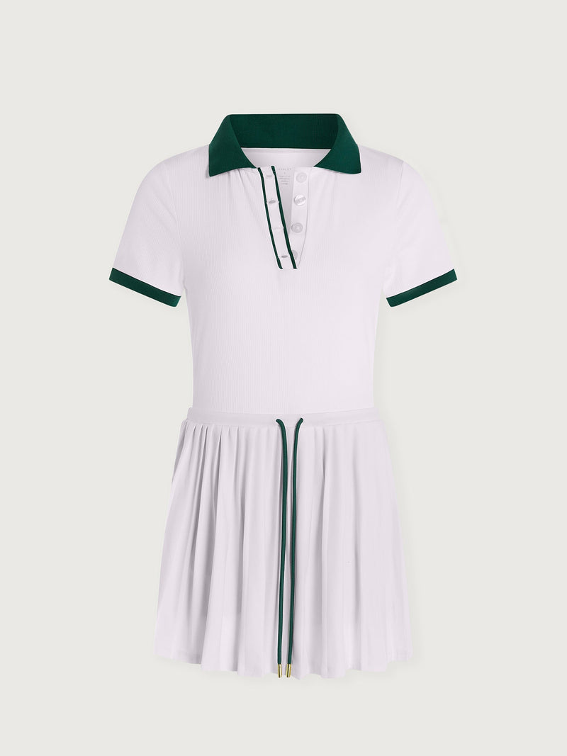Paloma Court Dress 30 in White/Forrest