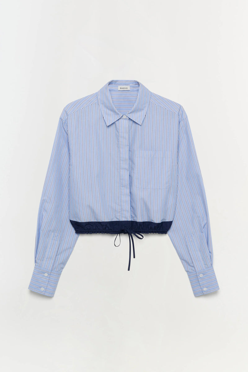 Adryck L/S Shirt in Harbor Blue Stripe