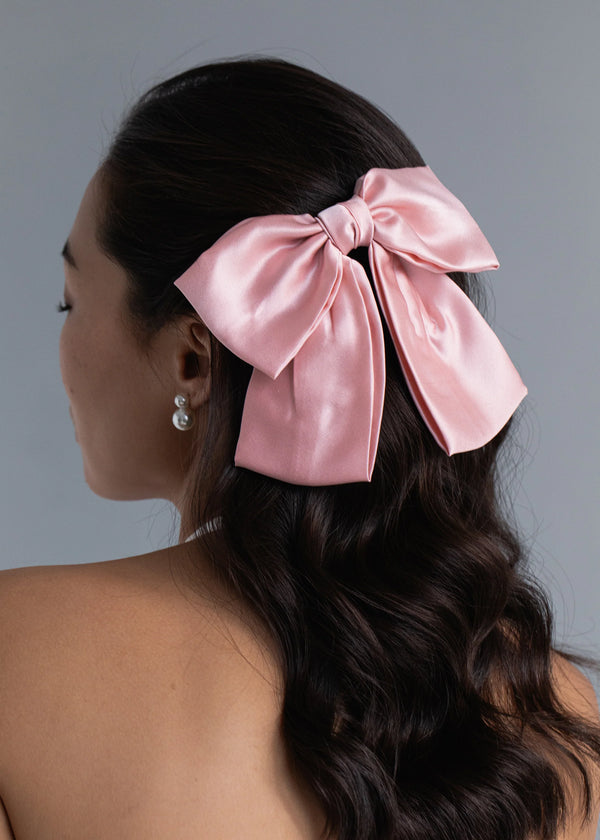 Tilly Bow Barrette in Peony