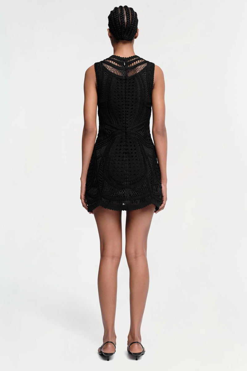 Coen S/L Crewneck Mini Dress in Black