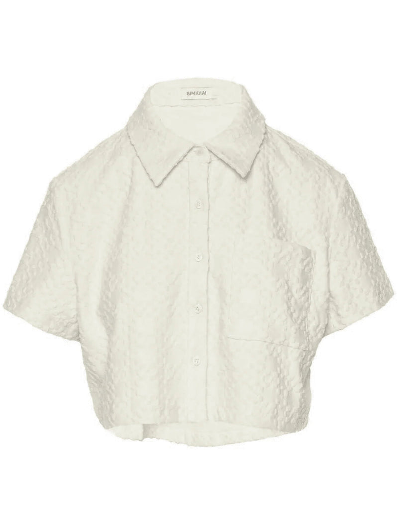 Ireland S/S Cropped Camp Shirt in White