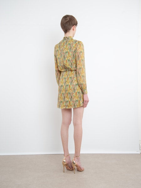 Draped Isa Short Dress in Caudex Fern