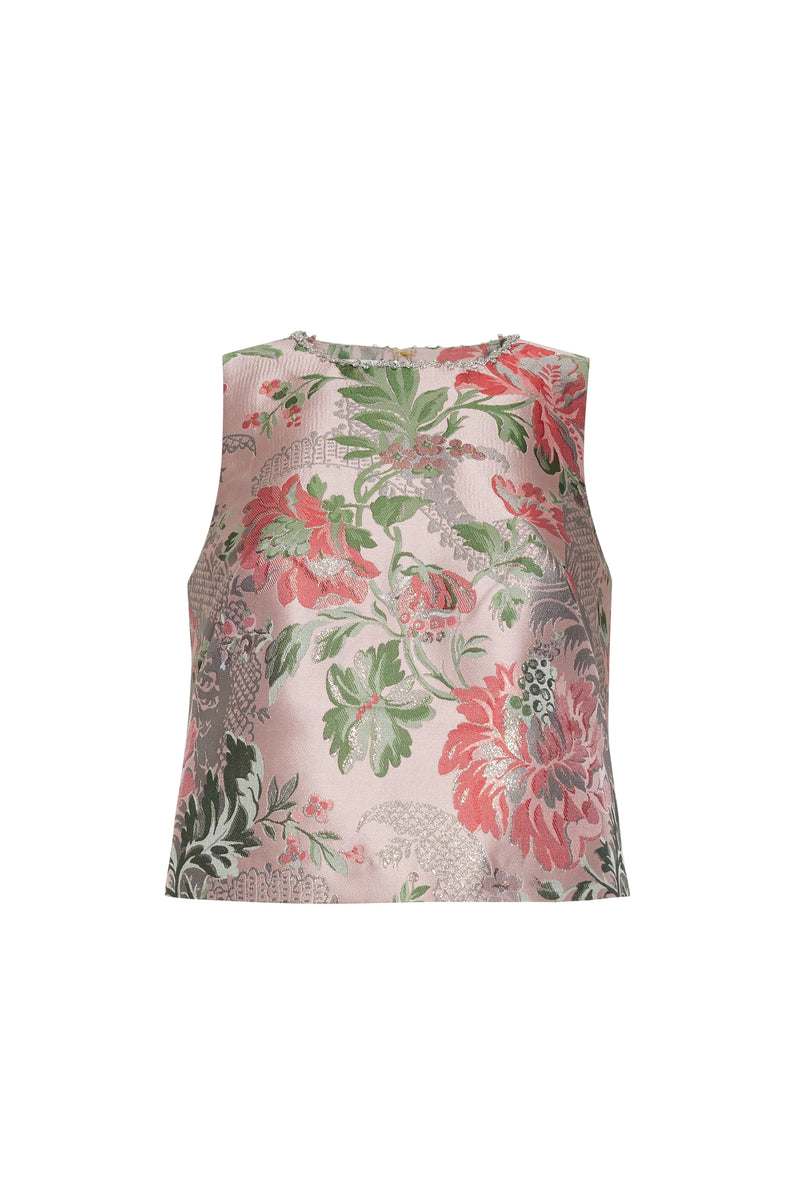 Mackenzie Top in Jacquard Pink Flower
