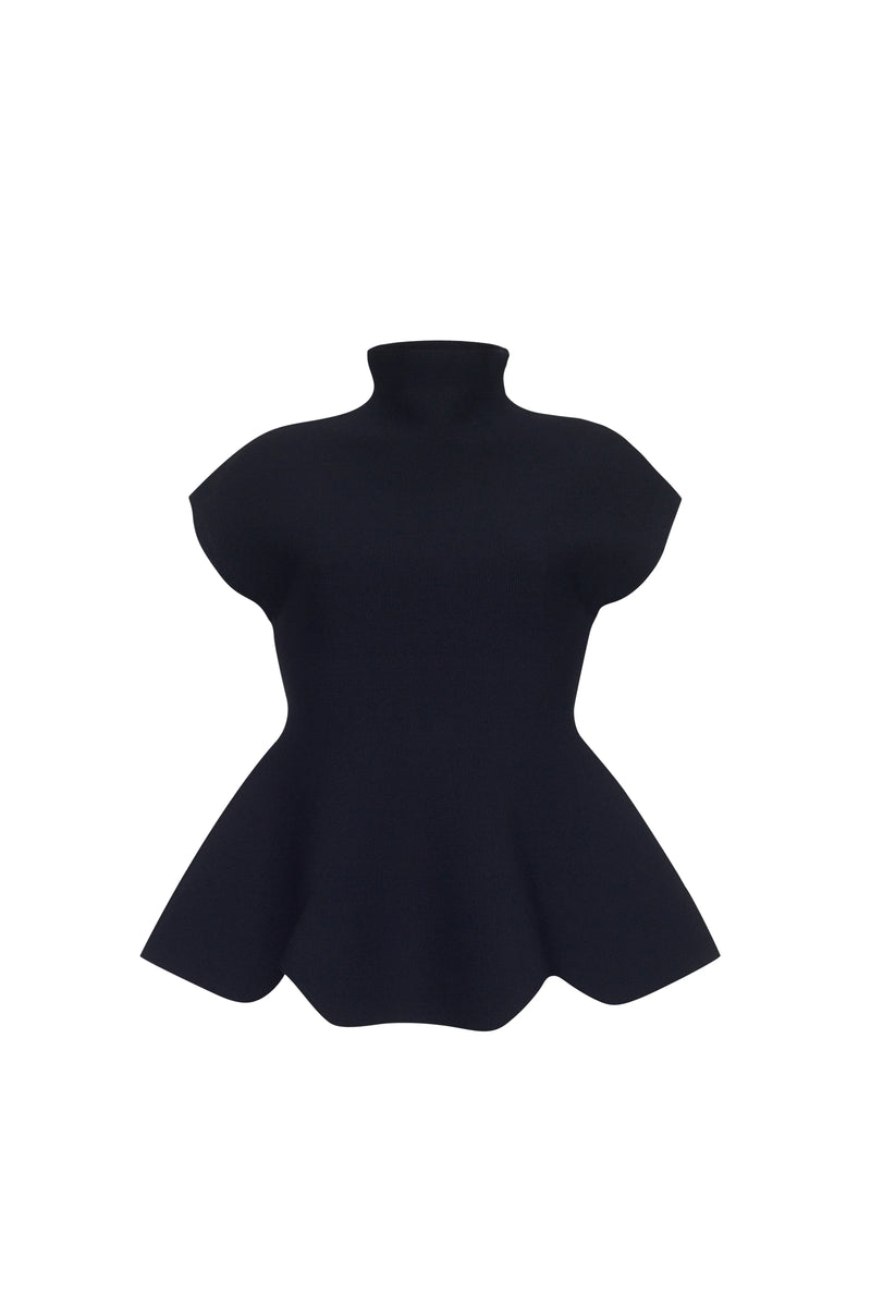 Joanie Top in Black Otoman Stitch