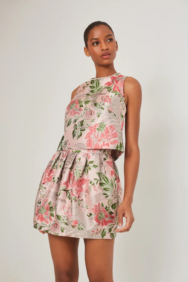 Mackenzie Top in Jacquard Pink Flower