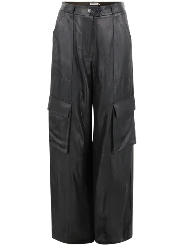 Beatriz Wide Leg Cargo Pant in Black