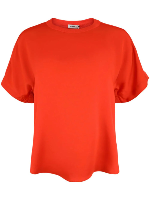 Addy Knit Back T-Shirt in Flame