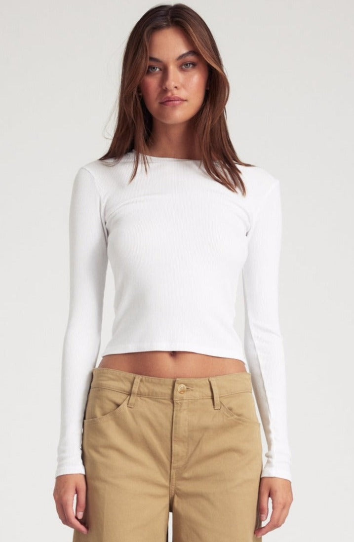 Rib L/S Baby Tee in White