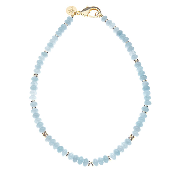 Gumdrop Beaded Necklace in Aquamarine