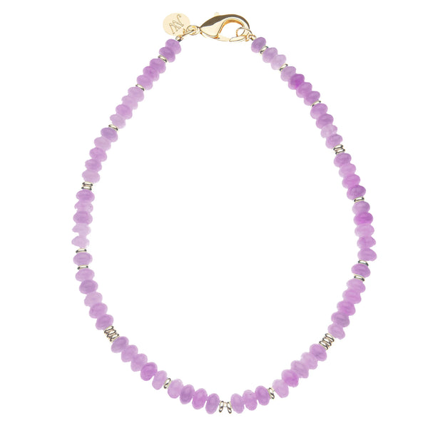 Gumdrop Beaded Necklace in Lilac