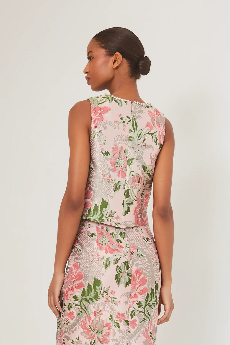 Mackenzie Top in Jacquard Pink Flower