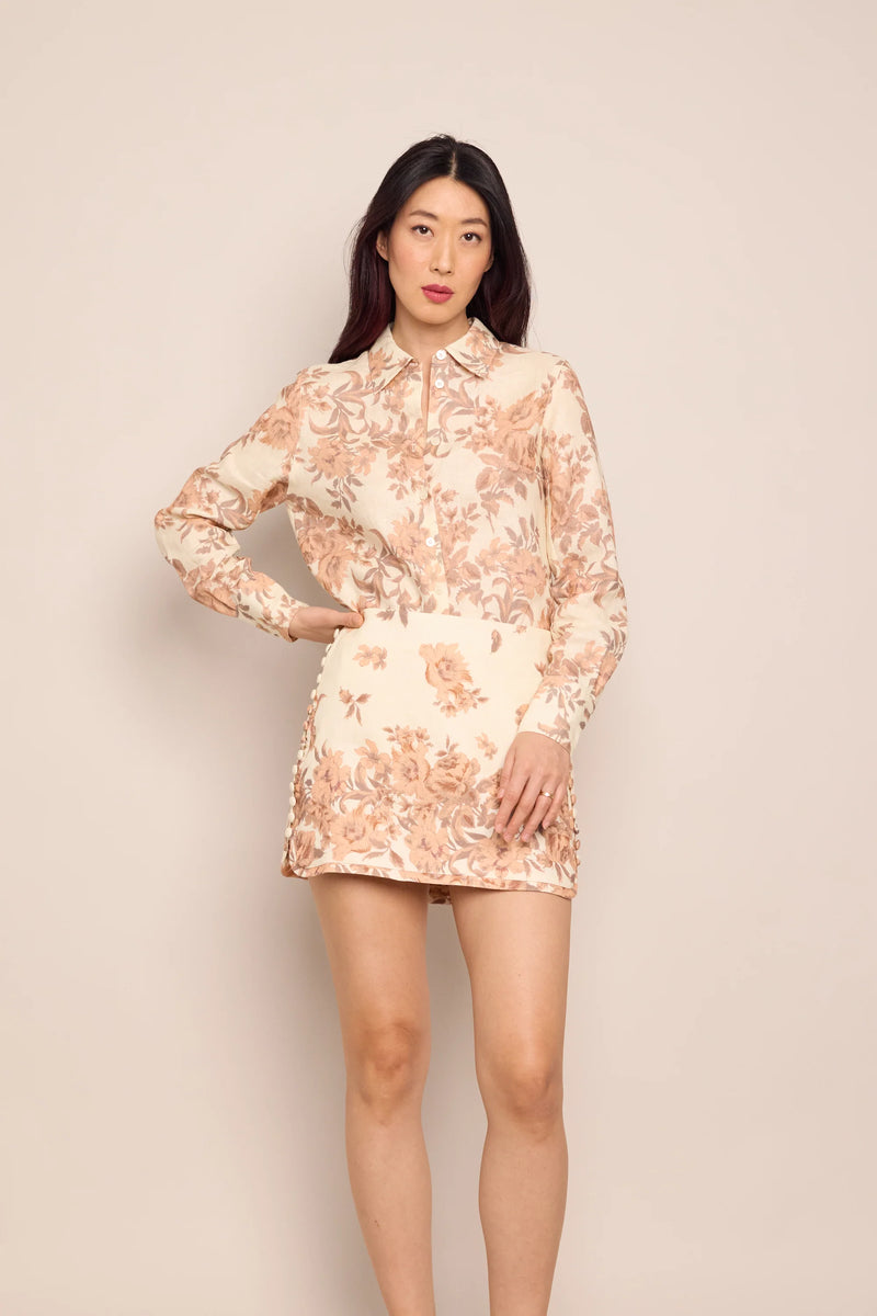 Perfect Shirt in Farfella Border Egret