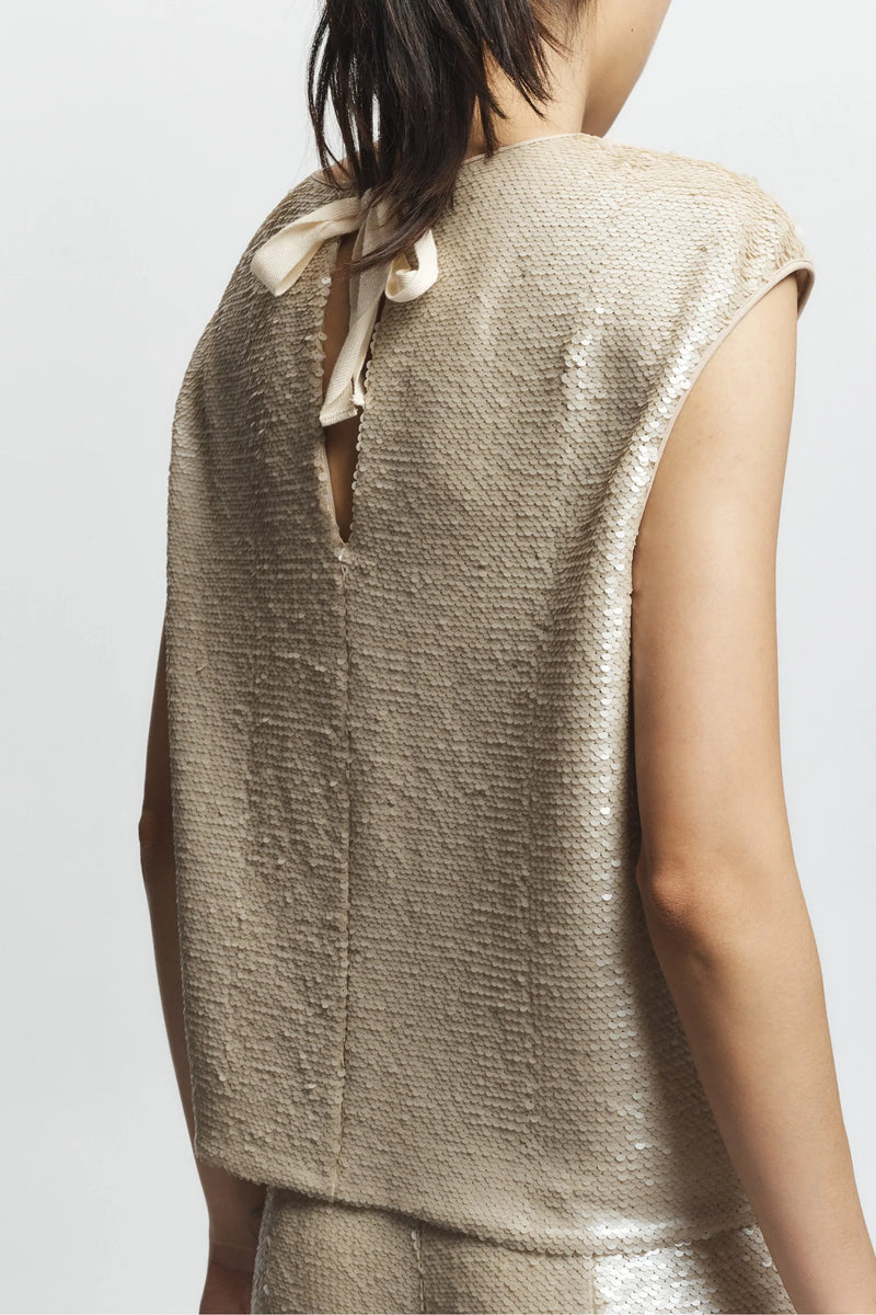 Bowen Sequin Tank in Pearl
