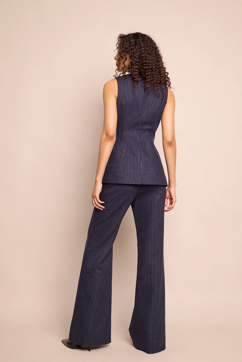 Tristian Pant in Navy Chalk Stripe