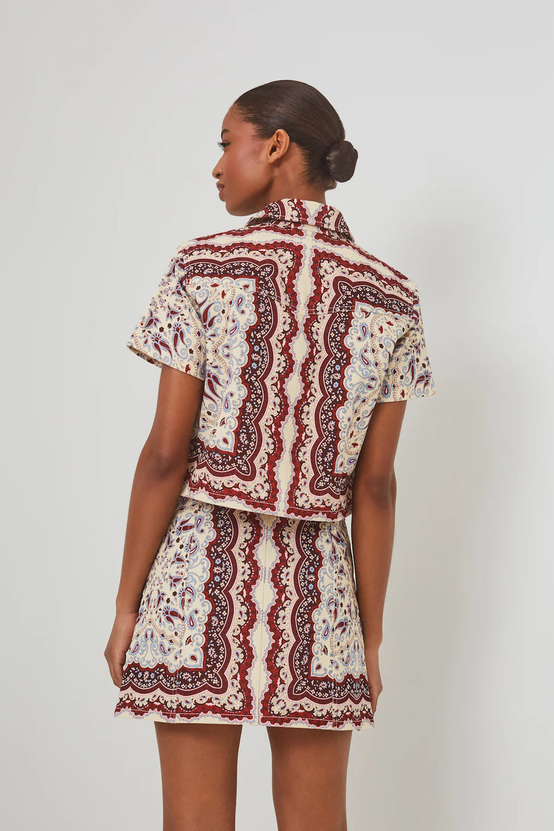 Paro Top in Paisley Scarf Ivory