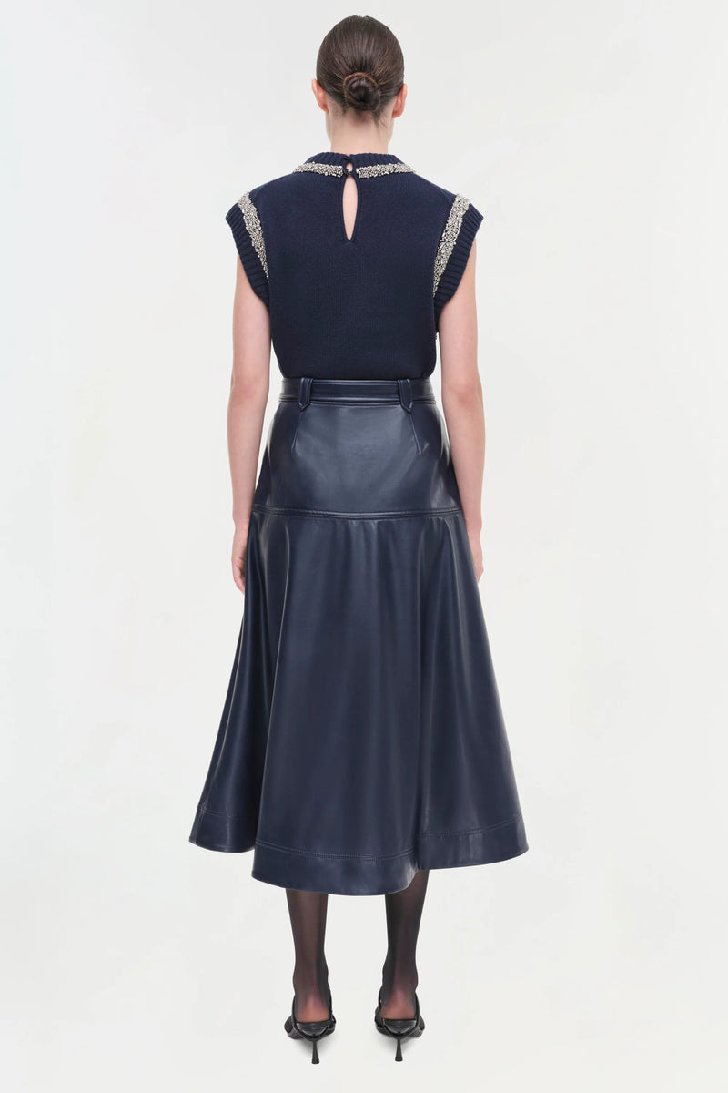 Mayson Belted Skirt in Midnight