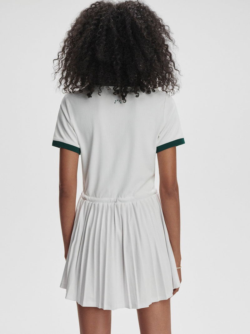 Paloma Court Dress 30 in White/Forrest