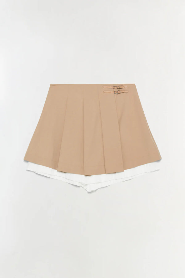 Suzie Pleated Short in Camel