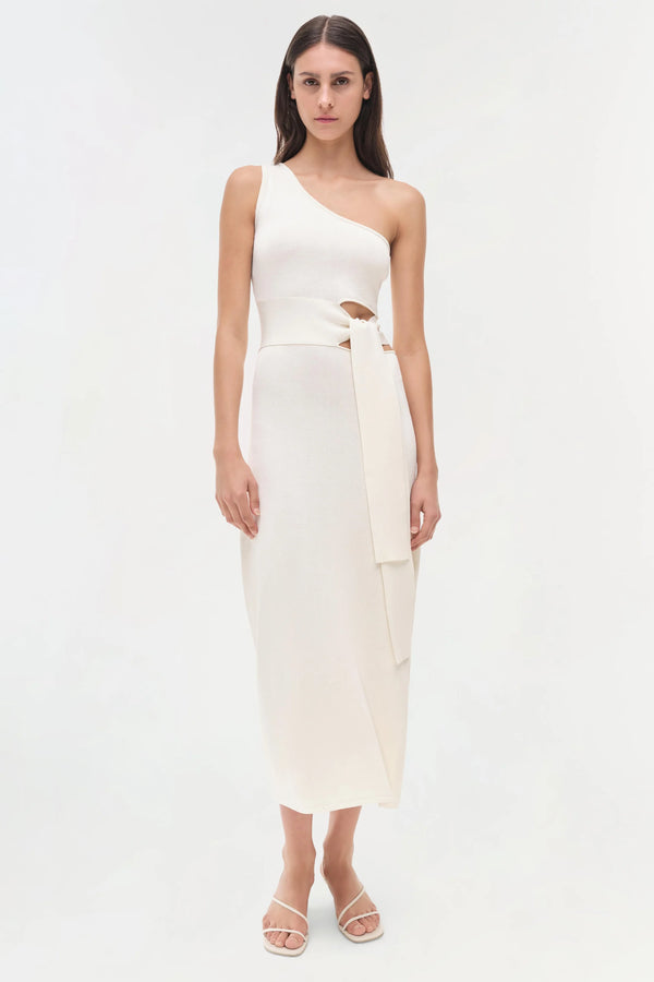 Aurelia One Shoulder Dress in Ivory