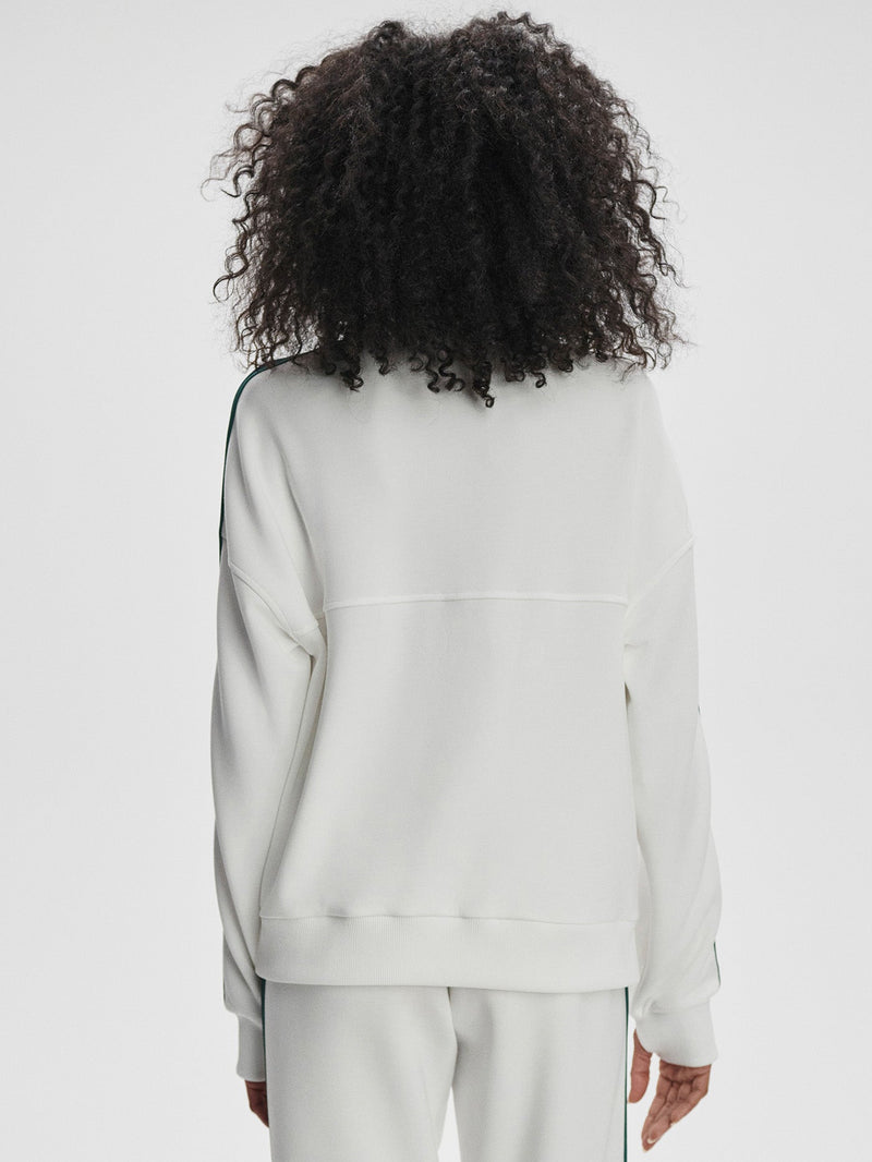 Raymar Half Zip Sweat in White/Navy/Forrest
