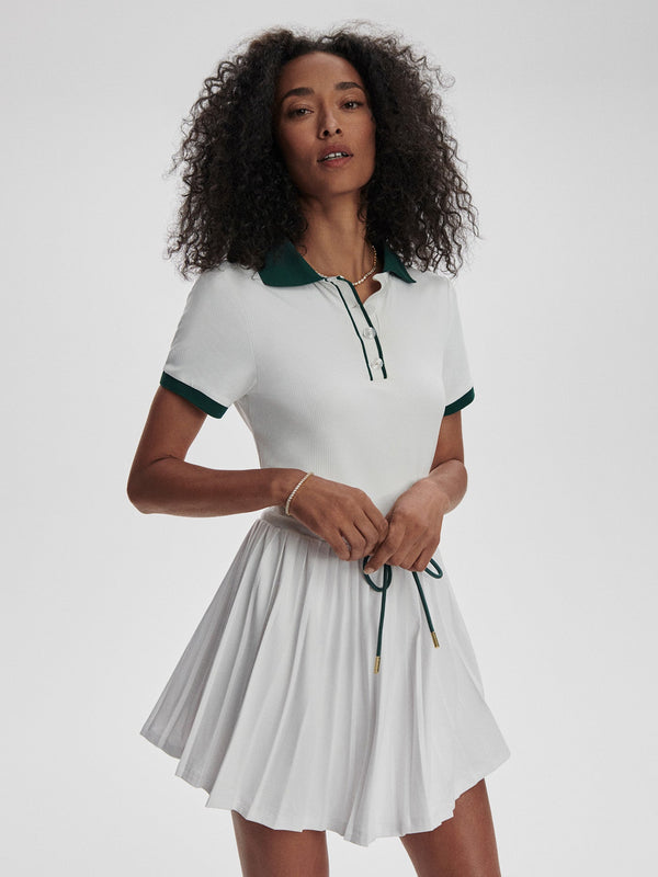 Paloma Court Dress 30 in White/Forrest