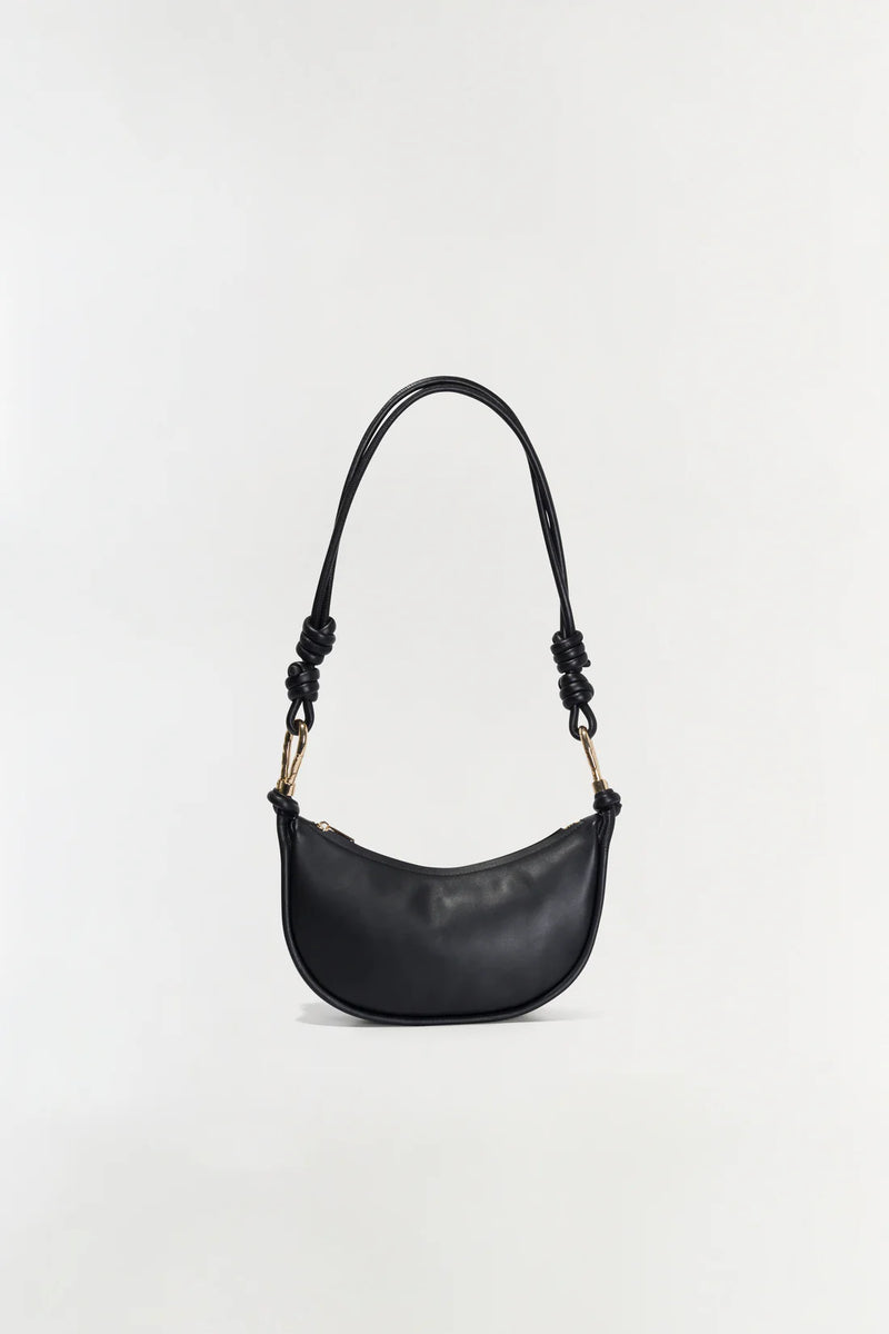 Avery Leather Crossbody in Black