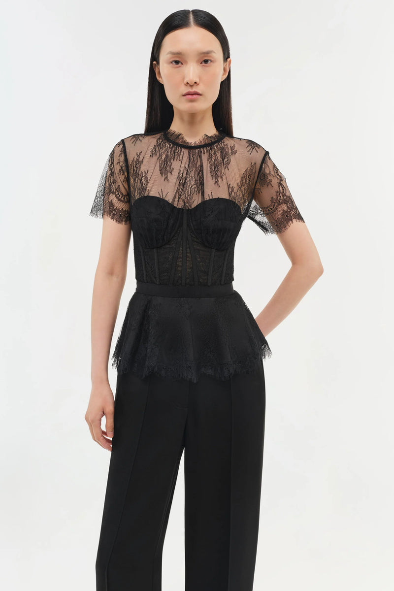 Kehlani Lace Bustier Top in Black