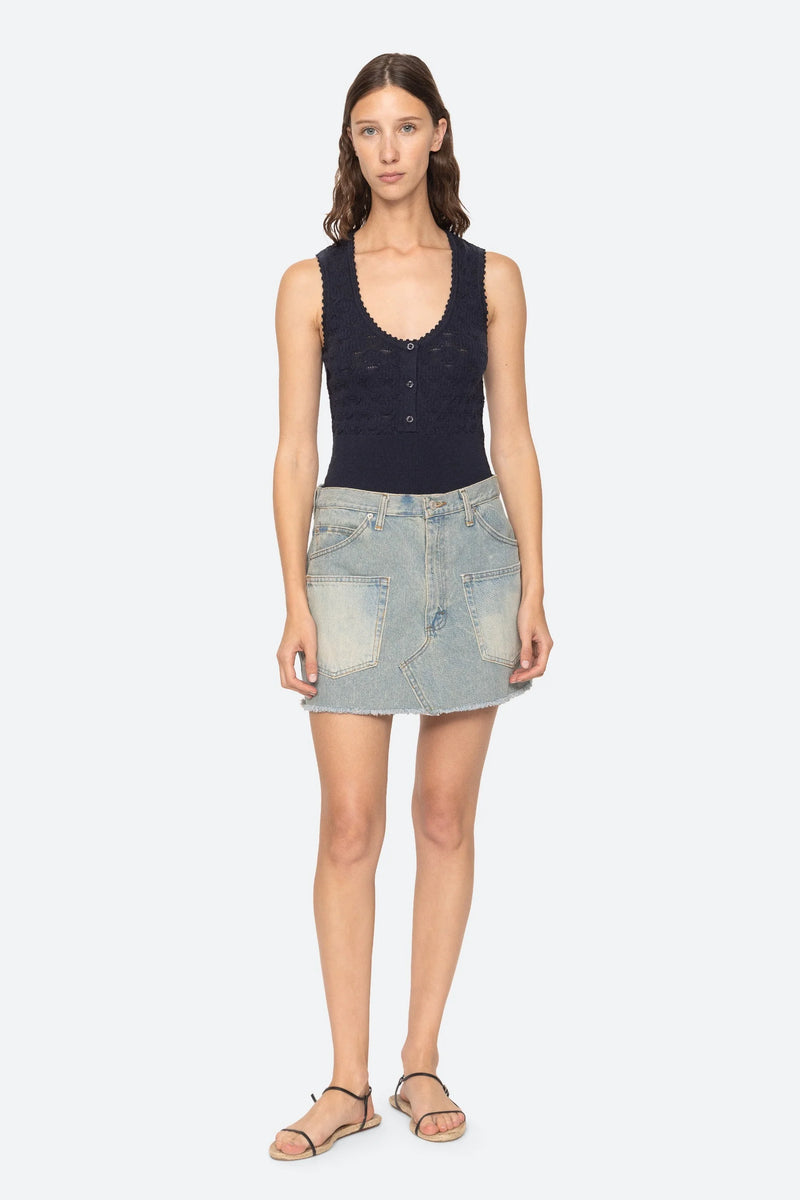 Alba Denim Mini Skirt in Blue