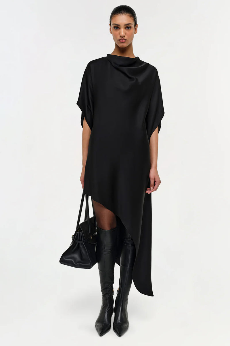 Sadia Cape Mini Dress in Black