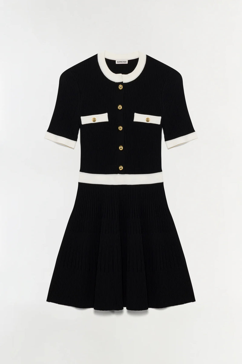 Astoria Knit Mini Dress in Black