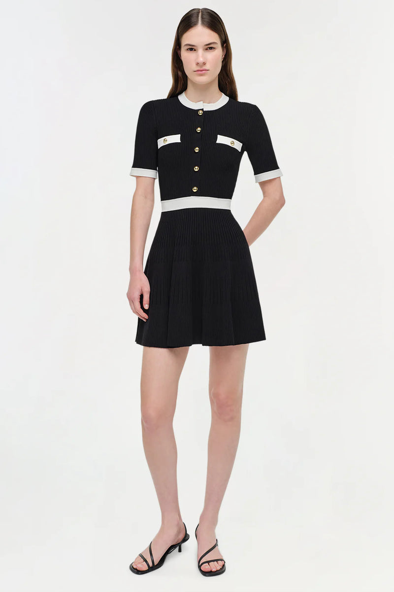 Astoria Knit Mini Dress in Black