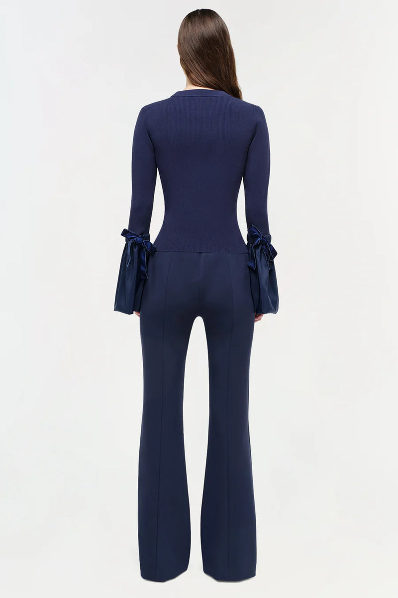 Agata Taffeta Knit Top in Midnight