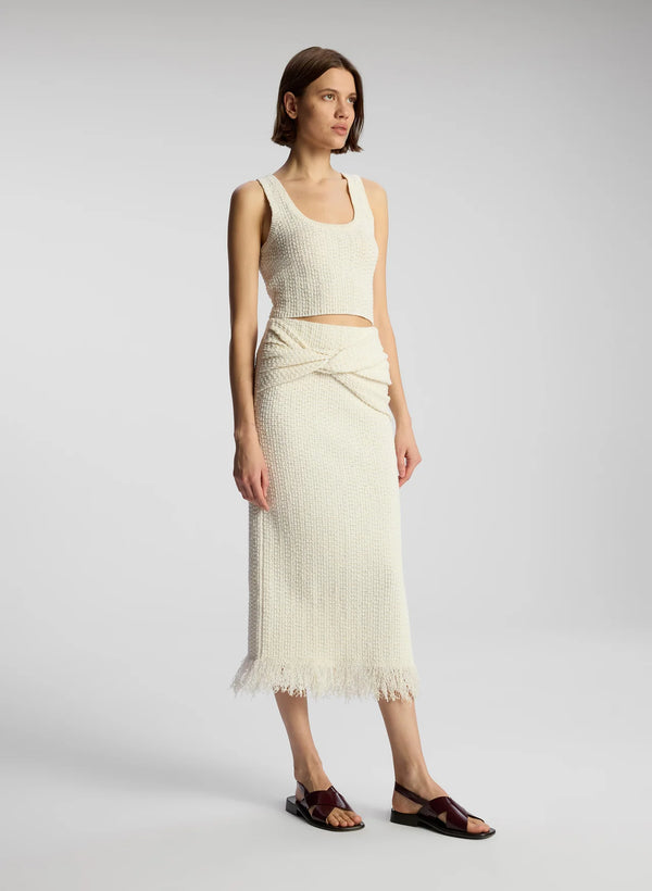 Lucia Skirt in Natural / White Stripe