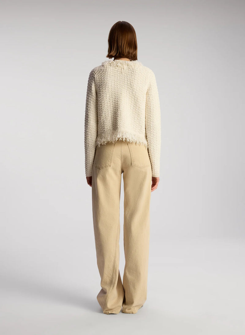 April Cardigan in Natural / White Marl