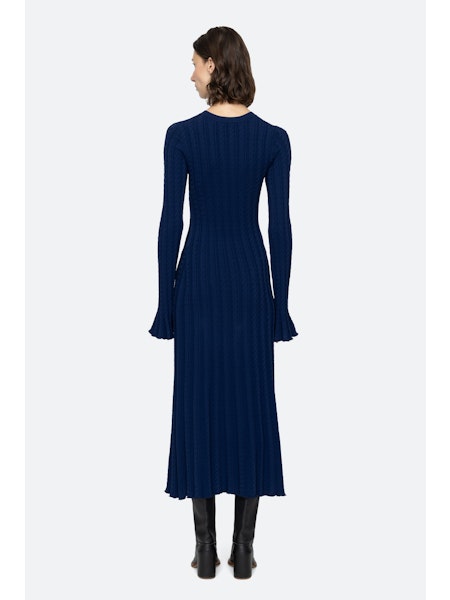 Rhea Knit Dress in Navy
