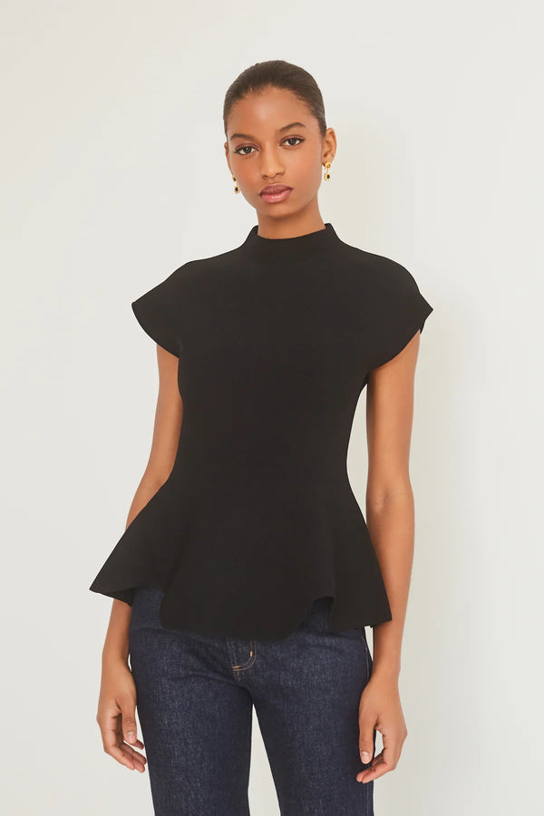 Joanie Top in Black Otoman Stitch