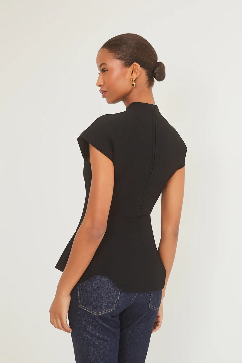 Joanie Top in Black Otoman Stitch