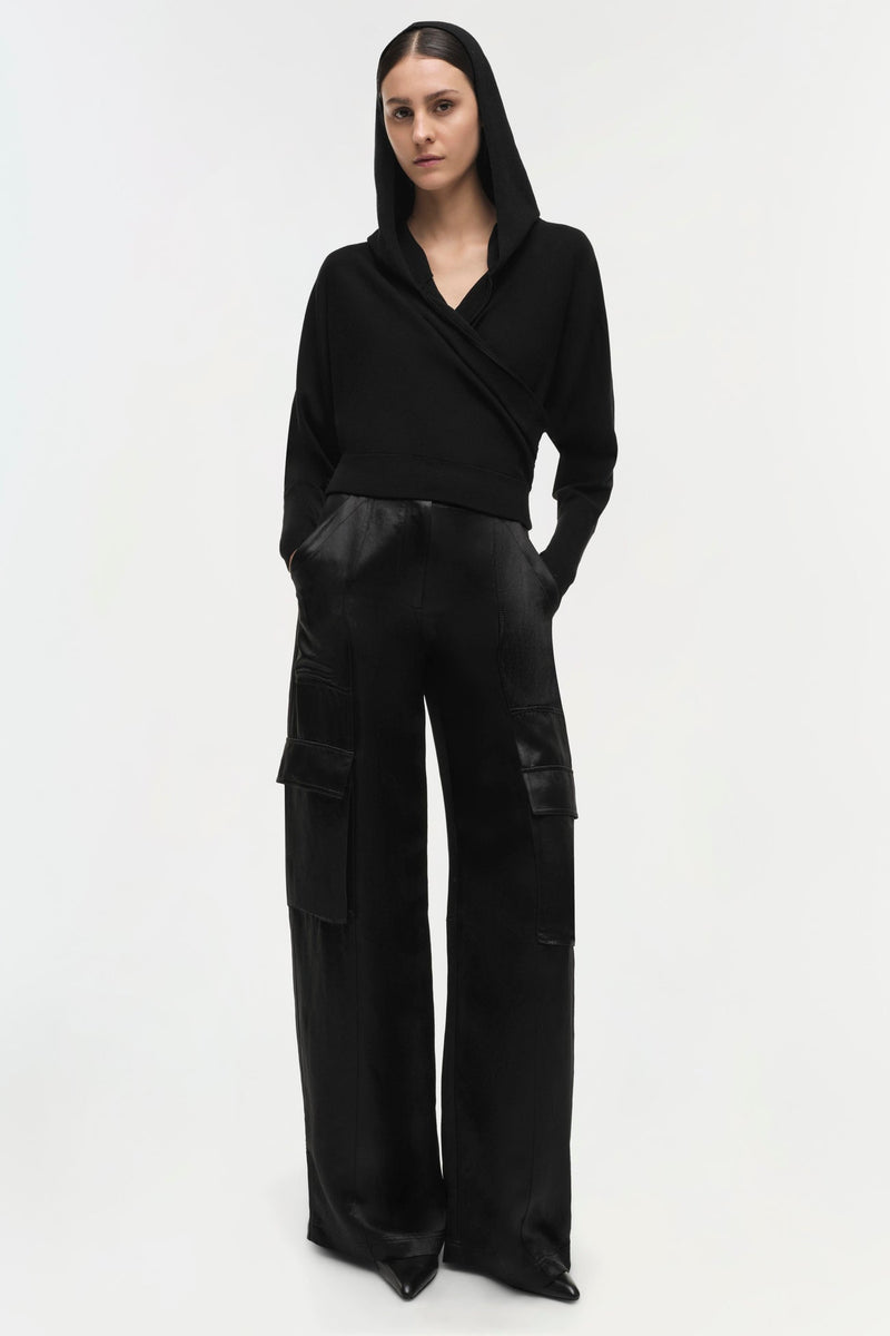 Beatriz Wide Leg Cargo Pant in Black