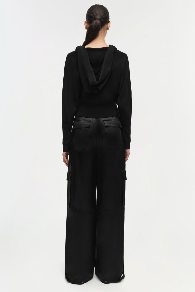 Beatriz Wide Leg Cargo Pant in Black