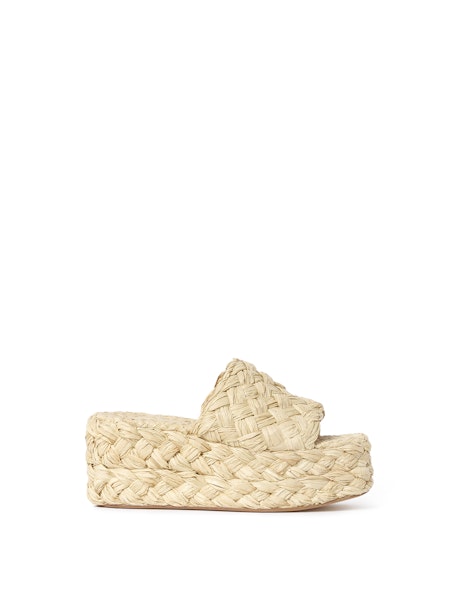 Aaron Platform Raffia Mule in Natural