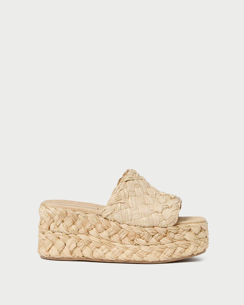 Aaron Platform Raffia Mule in Natural