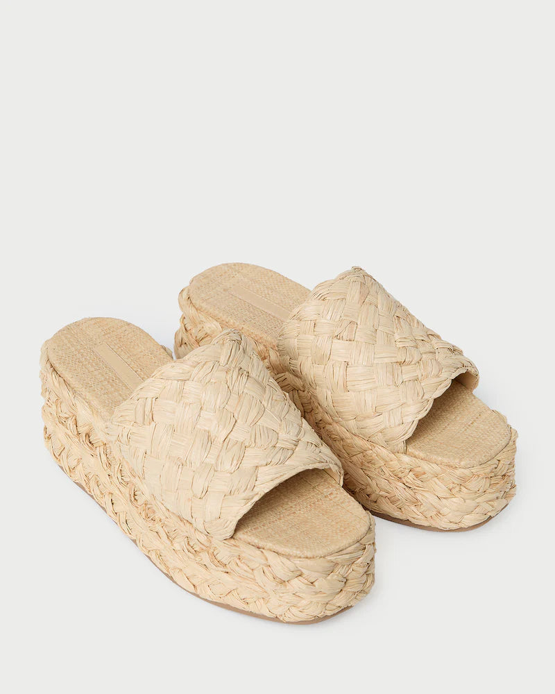 Aaron Platform Raffia Mule in Natural