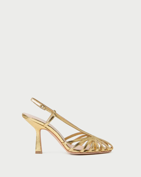 Alexandra Slingback Heeled Sandal in Gold