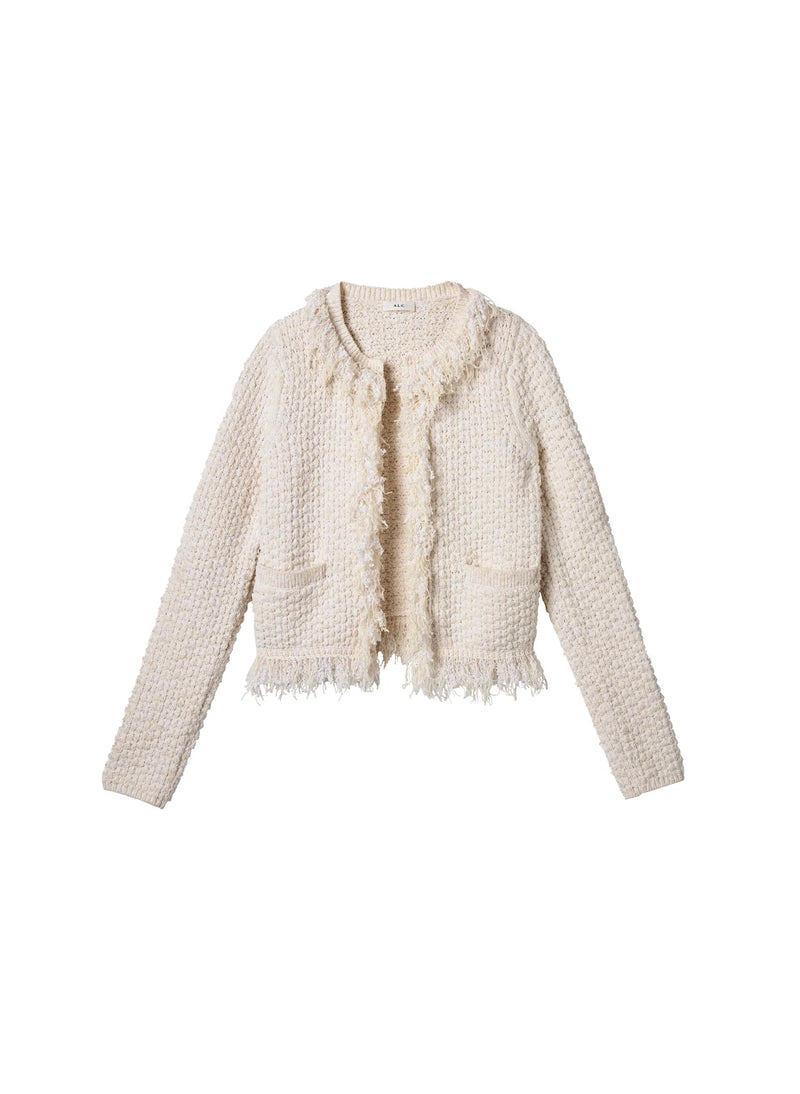 April Cardigan in Natural / White Marl