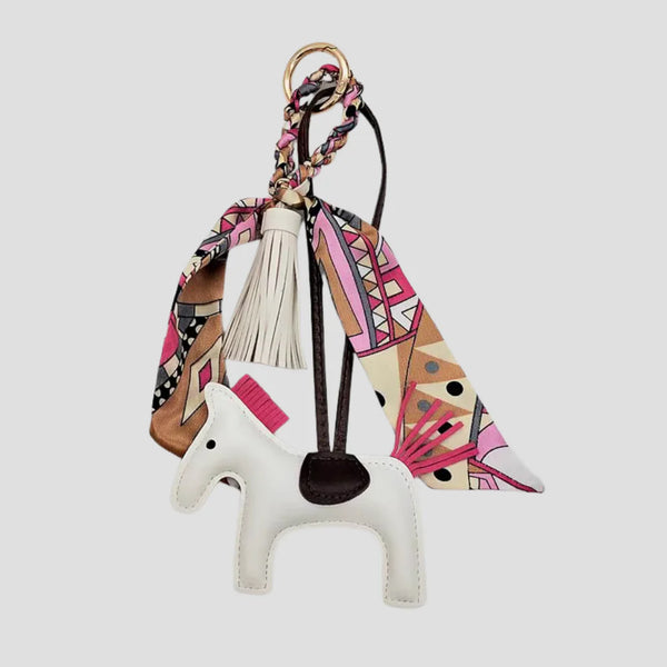 White Pony Bag Charm