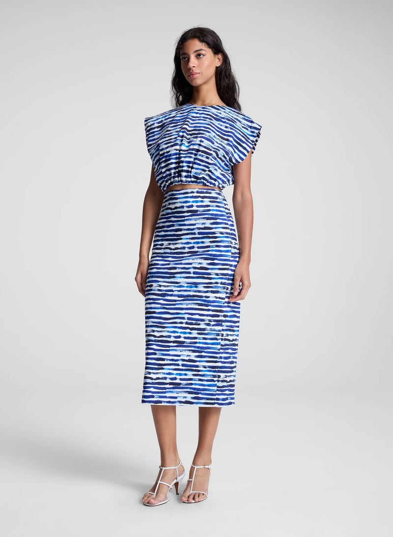 Phoebe Skirt in Navy Stripe