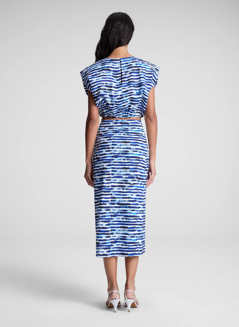 Phoebe Skirt in Navy Stripe